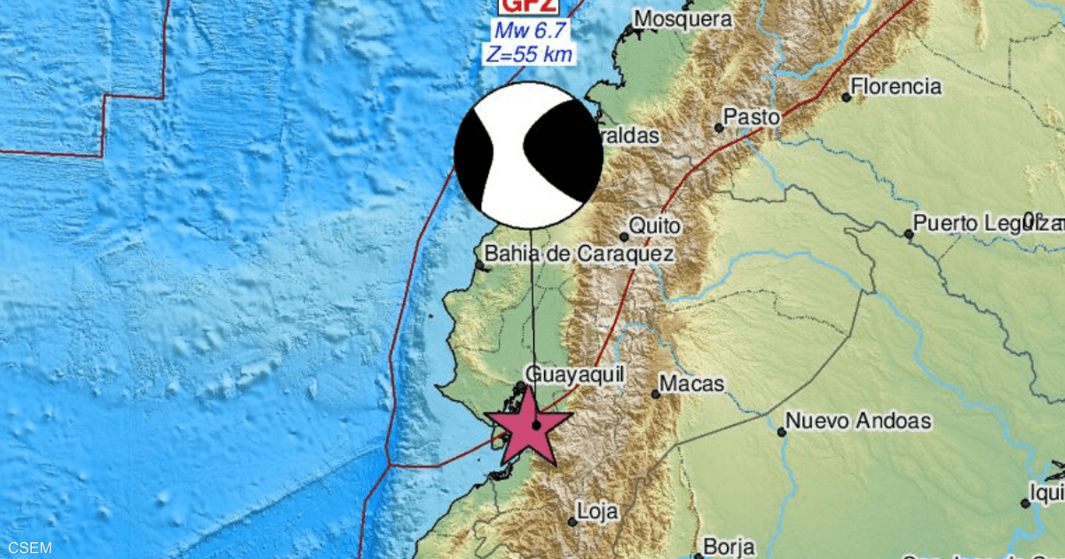 فيديو.. زلزال بقوة 6.7 درجة يضرب سواحل الإكوادور